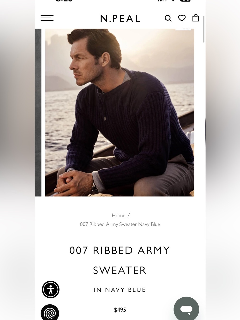 N. Peal 007 Ribbed Army Sweater